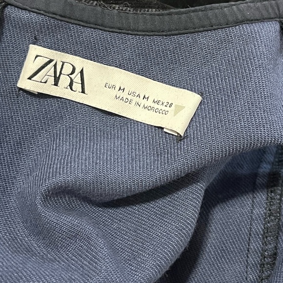 Zara- FLOCKED DENIM DRESS TRF-MED - Picture 12 of 12